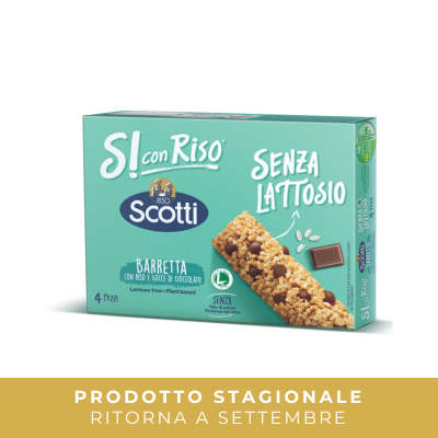 Barretta con riso e gocce di cioccolato Barretta con riso e gocce di cioccolato