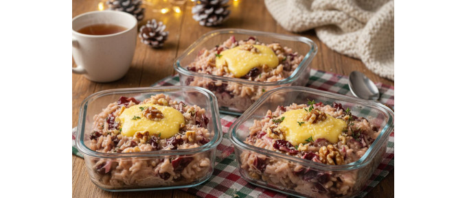 RISOTTO CARNAROLI CREMOSO AL RADICCHIO NOCI E FONDUTA DI FORMAGGIO