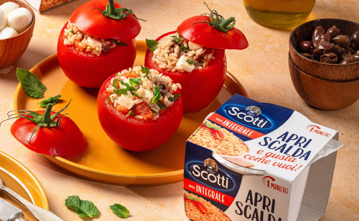 POMODORI RIPIENI CON APRI SCALDA E GUSTA RISO INTEGRALE