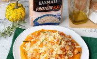 BASMATI PROTEIN CON ZUCCA AL MIELE E ROSMARINO E CREMA DI ZUCCA